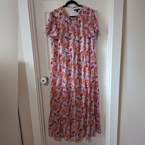 Lane Bryant Size 14/16 High Neck Floral Maxi Dress